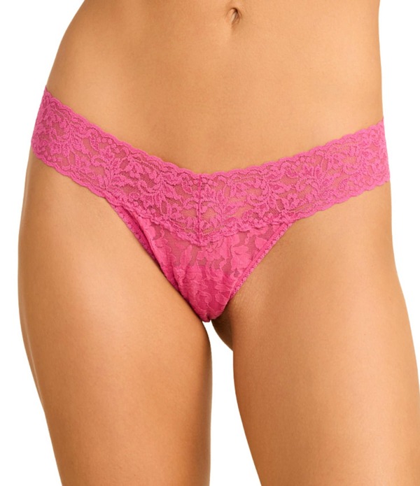 ハンキーパンキー レディース アンダー御召しもの ズボン下 スピード競技 Hanky Panky Signature Stretch Lace Original Rise Thong Dragon Fruit Pink さくら色