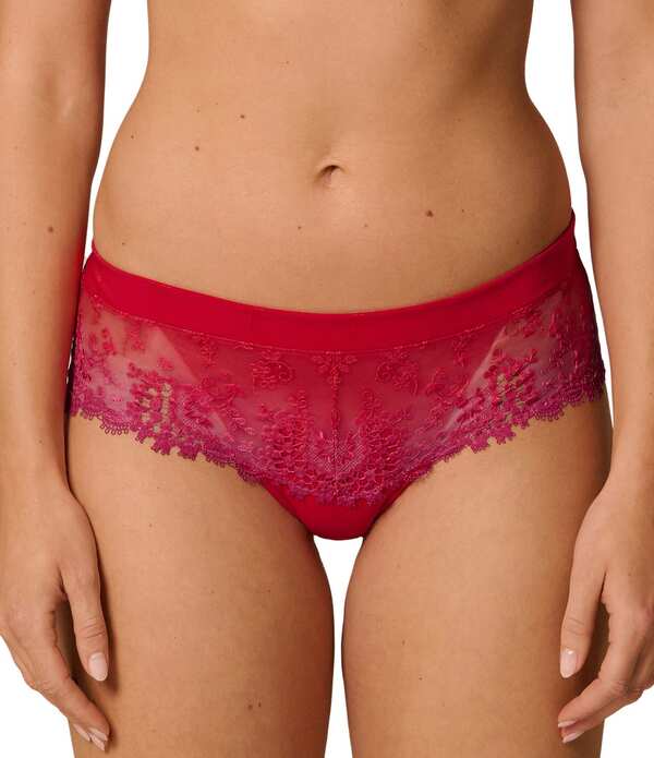 シモーヌペレール レディース アンダー御召しもの ズボン下 ローライズ Simone Perele Wish Low Rise Hipster Panties Rainbow Red 赤いこと