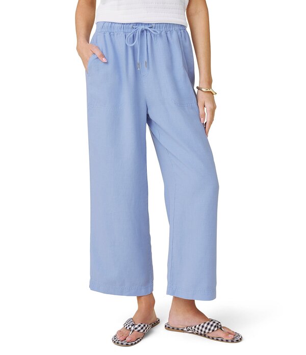スプレンディット レディース ボトムス 心地よいズボン下 ワイドレッグ クロップド リネン Splendid Angie Linen Blend Cropped Wide Leg Pants Azure