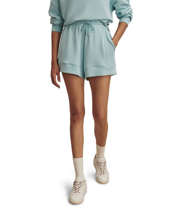 バーレイ レディース ボトムス 二分の一ズボン下・さる股引き 遊撃手ズボン下 Varley Atrium Coordinating Double Soft High Rise Drawstring Tie Waist Pull-On Shorts Porcelain Blue 青碧
