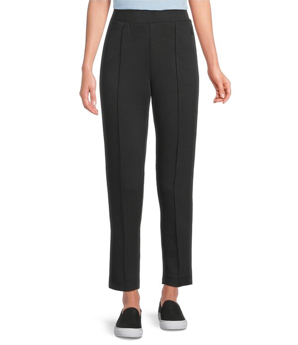 トッミーバハマ レディース ボトムス 心地好いズボン下 アンクル 編み物 Tommy Bahama Palm Voyage Knit Pintuck Stitch Anklength Trouser Pant Black 黒いこと