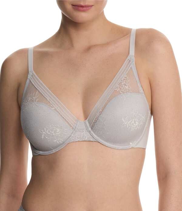 ナトリ レディース アンダー御召しもの ブラ ティーシャツ スピード競技 Natori Love Lace Full Coverage Plunge T-shirt Bra Mink/White 白いこと