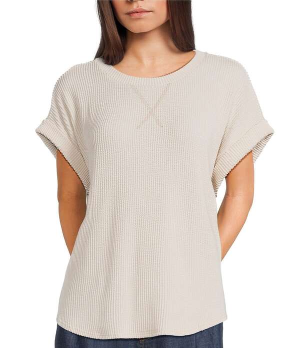 ブルーペッペーブルーペッパー レディース トップス プルオーバー 編み物 Blu Pepper Knit Short Sleeve Top Cream 皮膚軟化剤