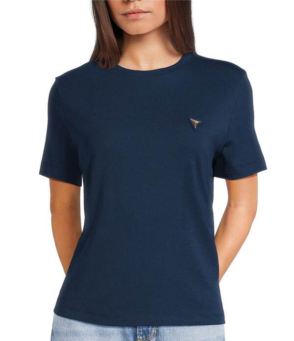 ゲス レディース トップス プルオーバー プルオーバー Guessonia Short Sleeve Jersey T-Shirt Secret Blue 青碧