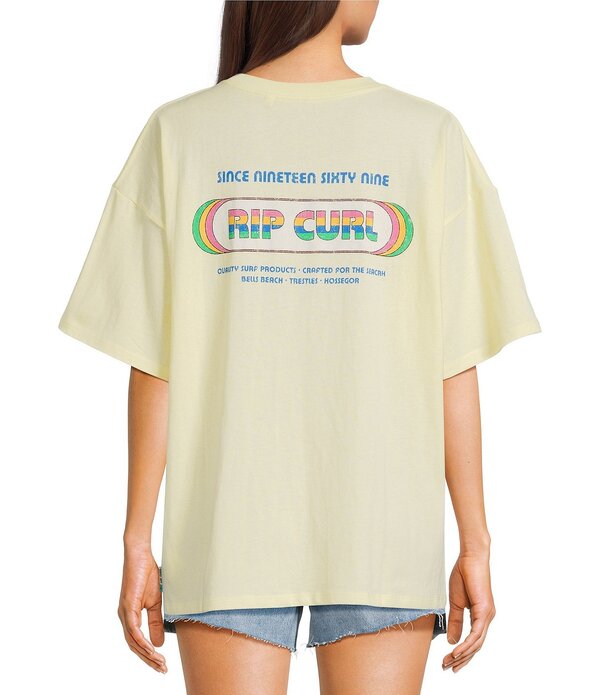 下唇長い巻き毛 レディース トップス プルオーバー Rip Curl Surf Revival Heritage Short Sleeve T-Shirt Pastel Yellow 黄色