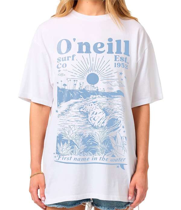 オニール レディース トップス シャツ O'Neill Chore Break Short Sleeve Oversized T-Shirt White ホワイト｜ReVida 店