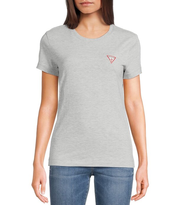 ゲス レディース トップス ティーシャツ ミニ Guess Mini Triangle Short Sleeve T-Shirt Medium Grey 薄墨色