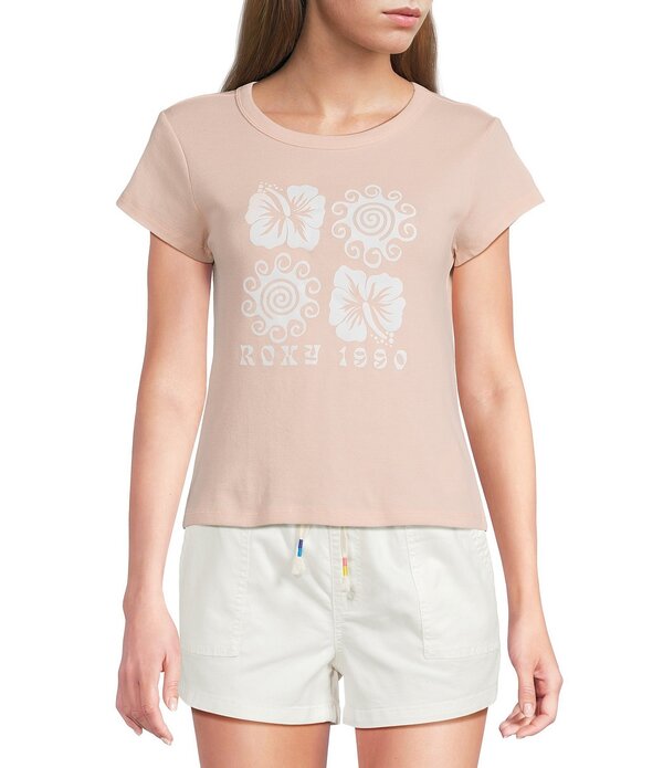 ロキシー レディース トップス プルオーバー Roxy Hibiscuswirl Short Sleeve Baby T-Shirtropical Peach 桃