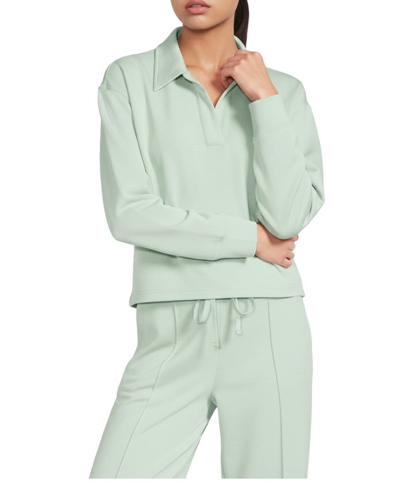 アントニオ メラーニ レディース トップス ティーシャツ Vのど首 Antonio Melani Coordinating Henley Long Sleeve V-Neck Collar Pullover Top Mint ペパーミント