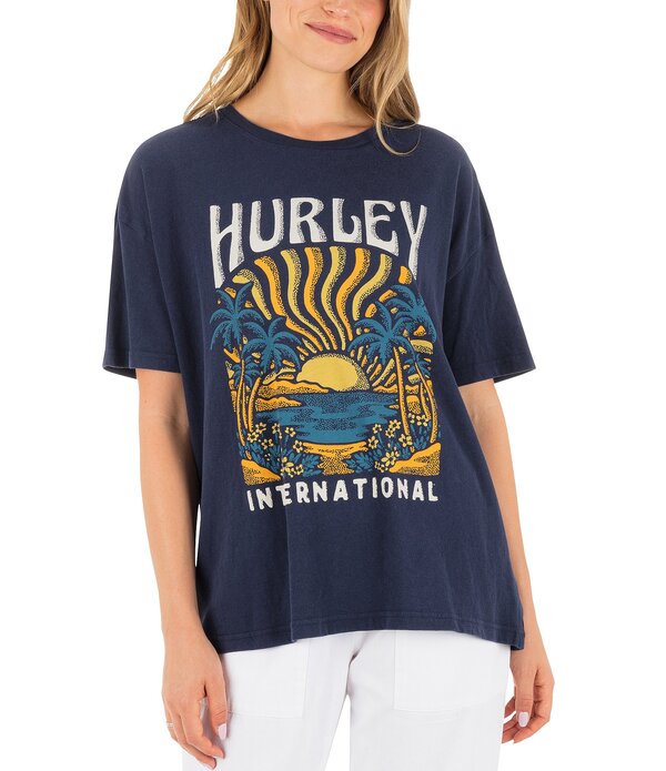 ハーレー レディース トップス ティーシャツ Hurley Blisshort Sleeve Boyfriend T-Shirt Navy Blues 米国海軍
