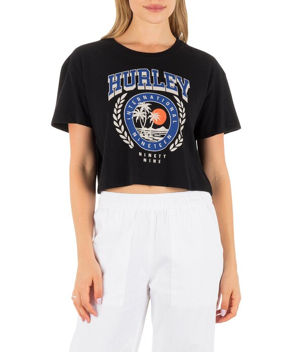ハーレー レディース トップス プルオーバー クロップド Hurley Academy Boxy Short Sleeve Cropped T-Shirt Black 黒いこと