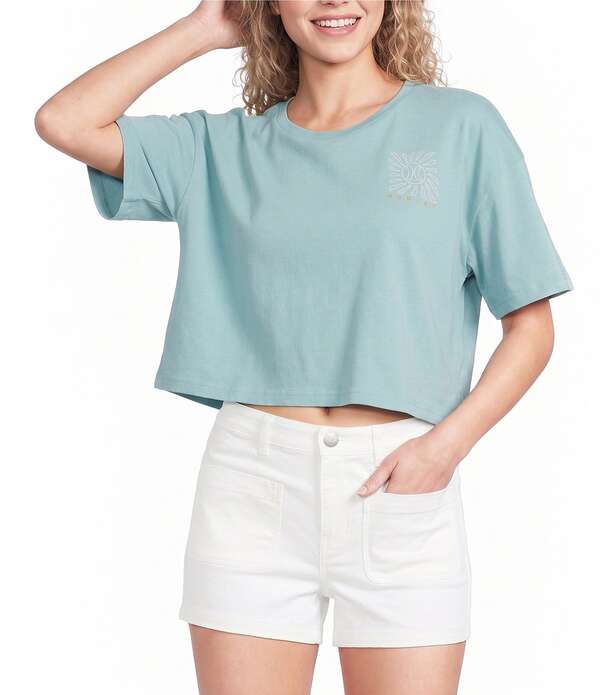 ハーレー レディース トップス プルオーバー Hurley Quadrant Short Sleeve Boxy T-Shirt Canal Blue 青碧