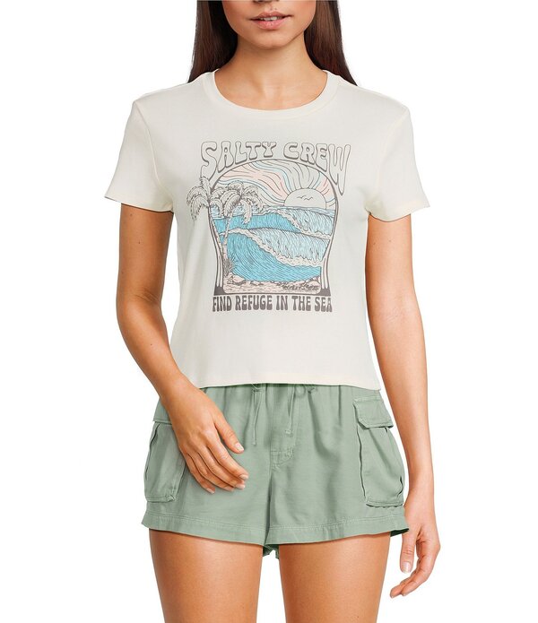 ソルティークルー レディース トップス ティーシャツ Salty Crew Short Sleeve Fitted Baby Tee Off White 象牙色