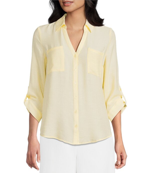 I.N.サンフランシスコ レディース トップス ティーシャツ I.N. San Francisco I.N San Francisco Spread Collar Pocketed Button Front Shirt Yellow 黄色