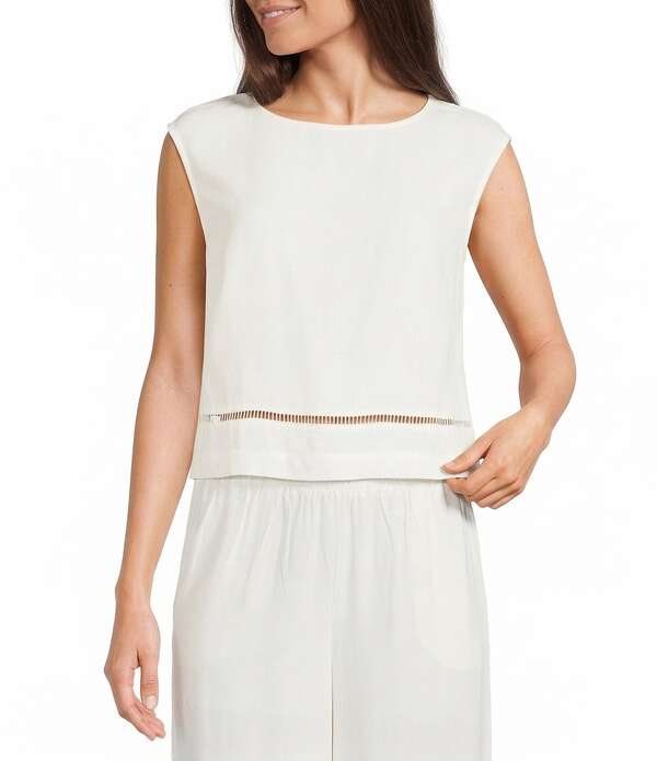 ブルーペッペーブルーペッパー レディース トップス プルオーバー ノースリーブ スピード競技 Blu Pepper Woven Sleeveless Ladder Lace Top Natural