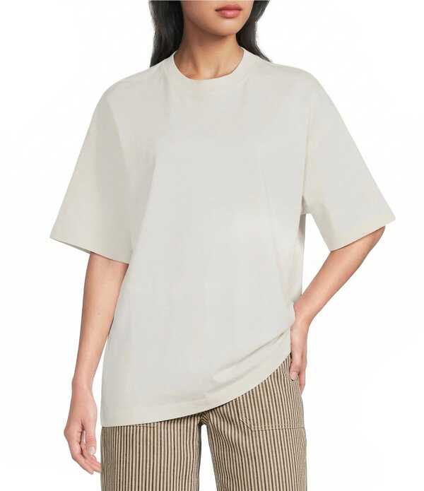 トップショップ レディース トップス シャツ ニット TOPSHOP Knit Heavyweight Interlock Oversized T-Shirt White ホワイト|ReVida 店