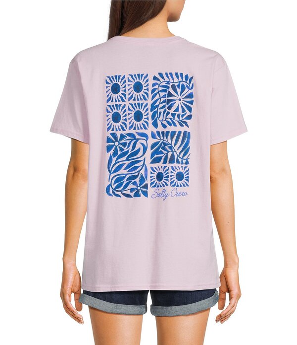 ソルティークルー レディース トップス ティーシャツ Salty Crew Sunblock Boyfriend T-Shirt Pink Skies サクラ色