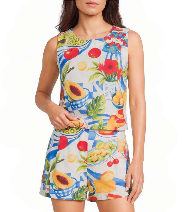ブルーペッペーブルーペッパー レディース トップス プルオーバー 御花柄 刷り上げる クロップド 御花 Blu Pepper Coordinating Floral Printed Cropped Top Creamulti 皮膚軟化剤