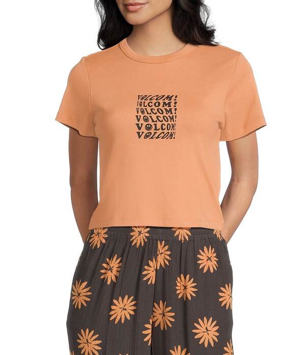 ボルコム レディース トップス プルオーバー クロップド Volcom 三酸化ヒ素 If Desert Sand Short Sleeve Cropped Baby Tee Desert Sand 砂子