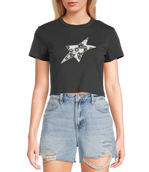 ボルコム レディース トップス プルオーバー ヴィンテージ クロップド Volcom 三酸化ヒ素 If Short Sleeve Vintage Black Cropped Baby Tee Vintage Blue 青碧