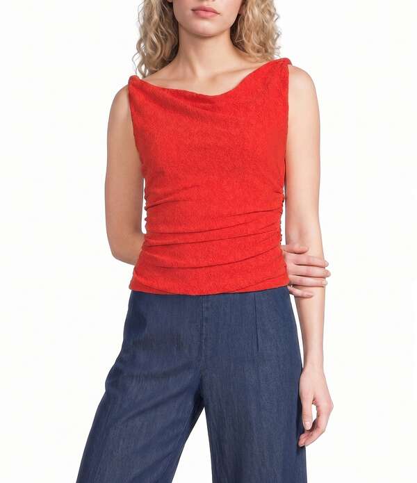 I.N.サンフランシスコ レディース トップス プルオーバー スピード競技 I.N. San Francisco Lace Twist Neck Rouched Side Topoppy