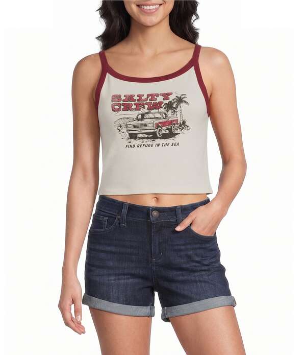 ソルティークルー レディース トップス ティーシャツ ノースリーブ クロップド Salty Crew Truck Stop Sleeveless Cropped Tank Top Off-White 象牙色