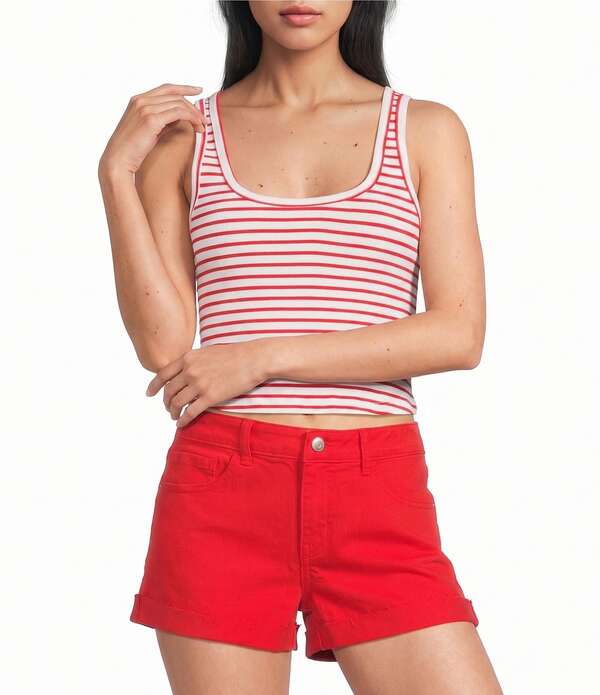 カッパーキー レディース トップス プルオーバー Copper Key Danielle Ameriana Striped Scoop Neck Tank Red/White 白いこと