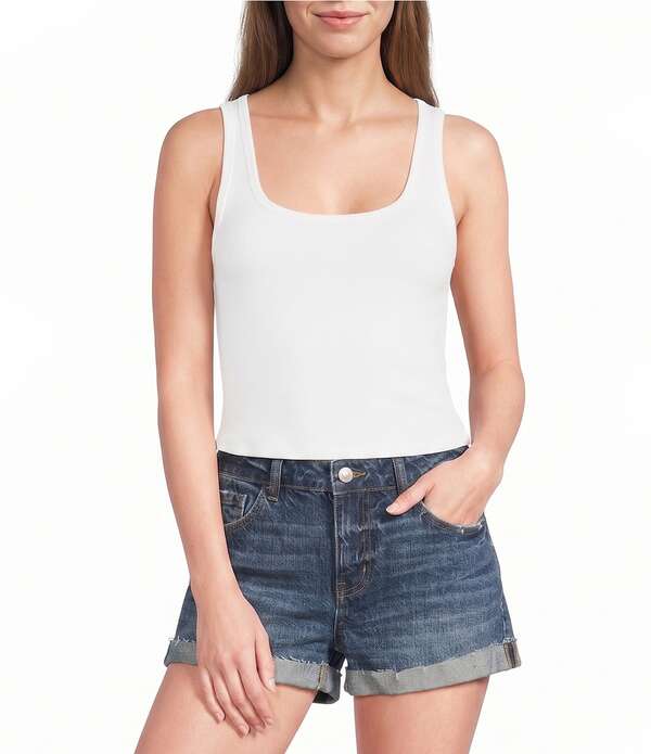 カッパーキー レディース トップス プルオーバー Copper Key Danielle Americana Solid Scoop Neck Tank White 白いこと