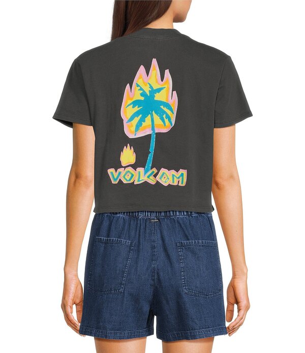 ボルコム レディース トップス プルオーバー Volcom Pocket Dial Palm Tree Short Sleeve T-Shirt Vintage Blue 青碧