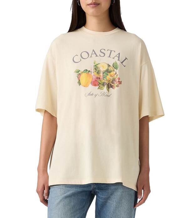 リーヴァイズジーンズ レディース トップス プルオーバー グラフィック Levi\u0027sR Short Stack Short Sleeve Graphic T-Shirt Fresh Coast Seedpear