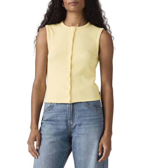 リーヴァイズジーンズ レディース トップス プルオーバー ノースリーブ Levi\u0027sRory Sleeveless Button Frontop French Vanilla