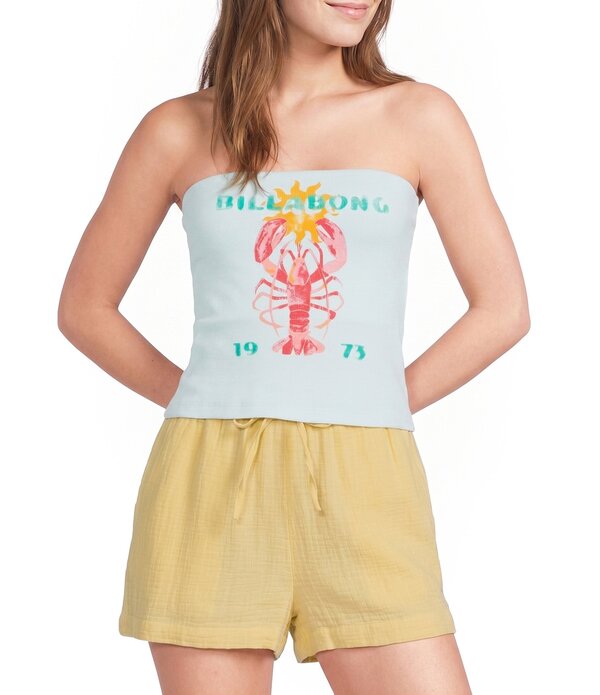 散らし広告ボン レディース トップス プルオーバー ストラップレス Billabong Cocoa Strapless Tube Top Clearwater チョコレート