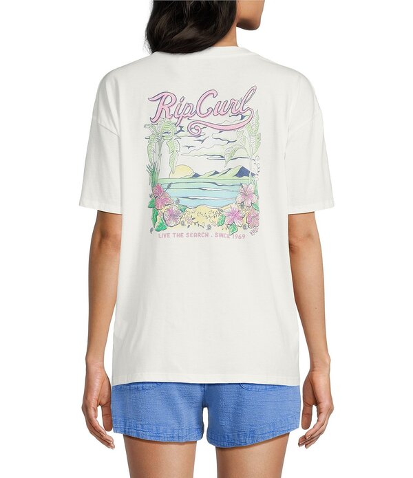 下唇長い巻き毛 レディース トップス プルオーバー 伸び伸びする相応う Rip Curl Saloon Short Sleeve Relaxed Fit-Shirt Bone