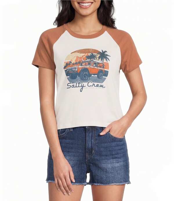 ソルティークルー レディース トップス プルオーバー Salty Crew Drive To The Sea Raglan Sleeve T-Shirt Mocha モカ