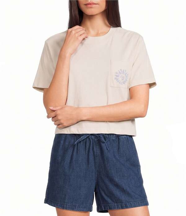 ボルコム レディース トップス プルオーバー Volcom Checked Out Short Sleeve T-Shirt Vintage White 白いこと