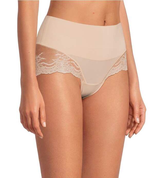 スパンク レディース アンダー御召しもの ブリーフズボン下 スピード競技 SPANXsupersmooth Undie-tectable Lace Hi-Hipster Chai