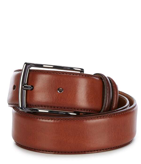 ダニエル クレミュ メンズ 付属品 胴締め なめし革 Daniel Cremieux Signature Hand-Burnished Leather Dress Belt Brown Chestnut 赤銅色