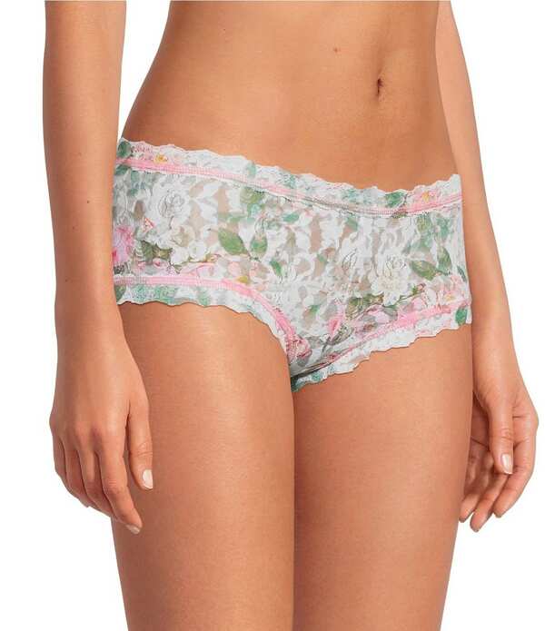 ハンキーパンキー レディース アンダー御召しもの ズボン下 刷り上げる スピード競技 Hanky Panky Printed Signature Lace Boyshort Rococo Rose