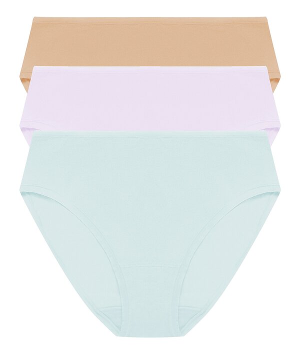 ナトリ レディース アンダー御召しもの ズボン下 綿織物 Natori Bliss Bare Cotton Hipster 3-Pack Cloud Green/Perfect Pink/White 白いこと