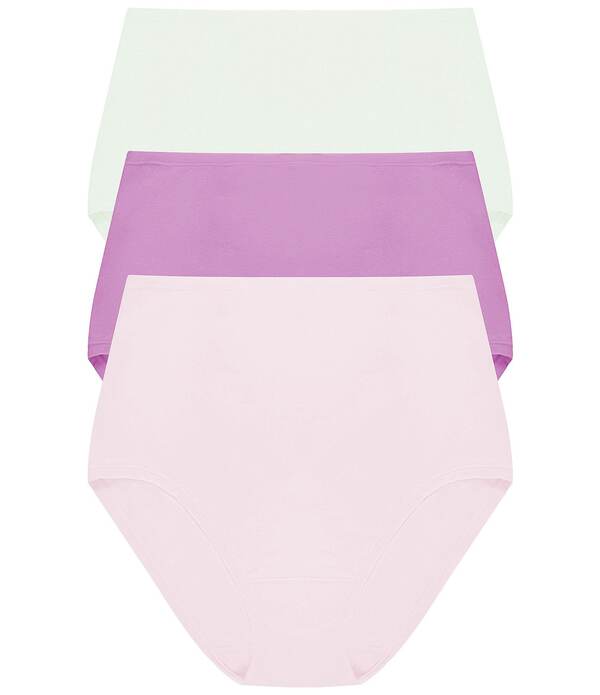 ナトリ レディース アンダー御召しもの ズボン下 綿織物 御機嫌酉の方角 Natori Bliss Bare Cotton High-Waist Brief 3-Pack Iced Mint/Wild Petal/Misty Orchid ペパーミント