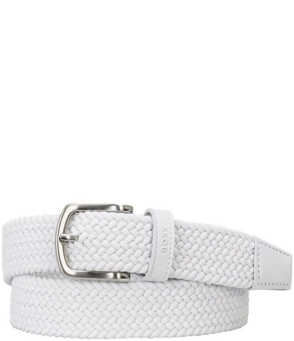 ヒューゴボス メンズ 付属品 胴締め Hugo Bossash Braided Belt White 白いこと