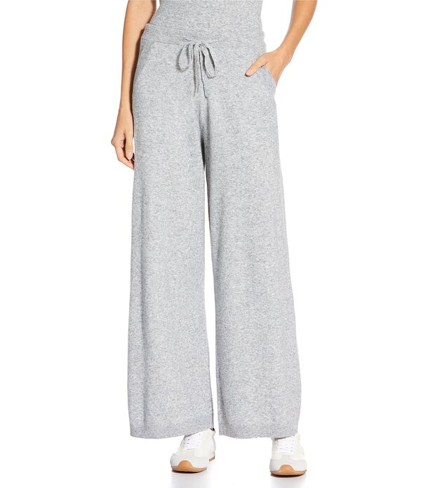 エーラブズエー レディース ボトムス 心地よいズボン下 ワイドレッグ 羊毛 プルオーバー A Loves A Wool Blend Mid Rise Tie Front Wide Leg Sweater Lounge Coordinating Pants Heather Grey 薄墨色