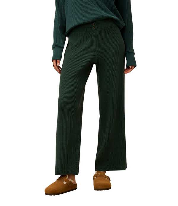 ファレティ レディース ボトムス 心地好いズボン下 引っ切り無い 編み物 Faherty Apres Waffle Knit Pull On Straight Leg Coordinating Pantsea Moss