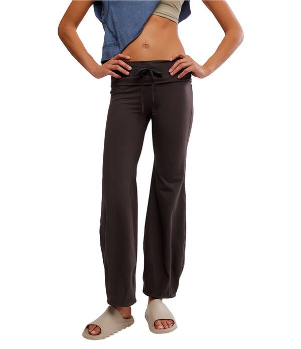 フリーピープル レディース ボトムス 心地よいズボン下 ワイドレッグ Free People FP Movement Quick Stepull On High Rise Wide Leg Pants Chocolate 黒茶