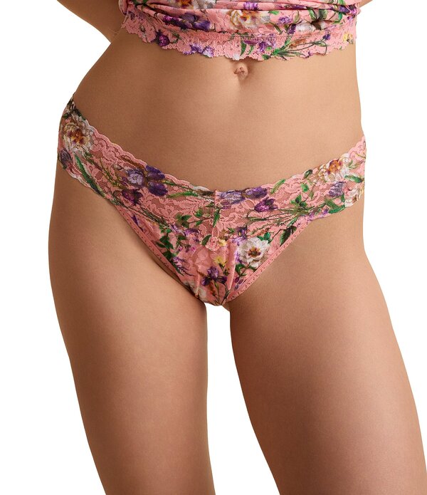 ハンキーパンキー レディース アンダー御召しもの ズボン下 お花柄 刷り上げる スピード競技 お花 Hanky Panky Signature LaceR Original Rise Floral Printed Thong Fawning Floral