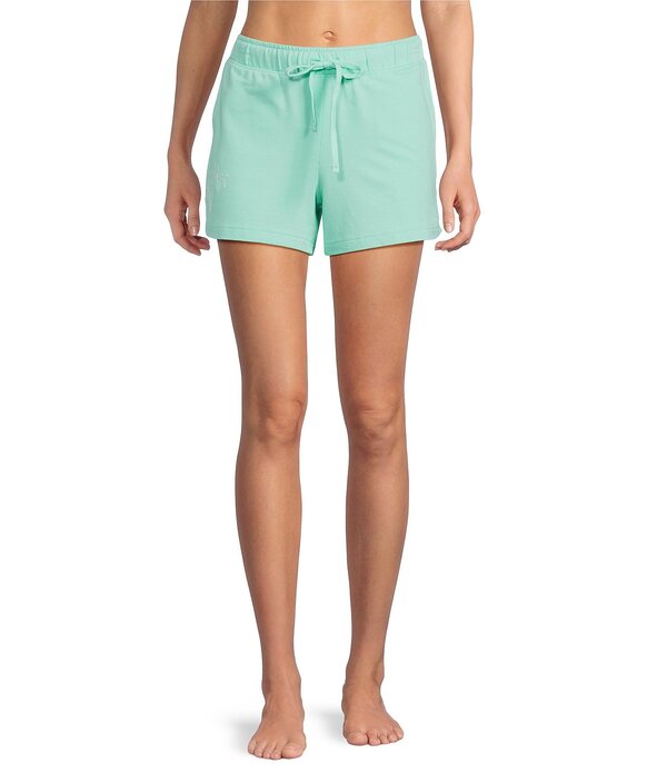 ジャスミンアンド 生姜 レディース ボトムス 二分の一ズボン下・さる股引き パイル Jasmine \u0026 Ginger Washed French Terry Drawstring Tie Coordinating Sleep Short Green 緑であること