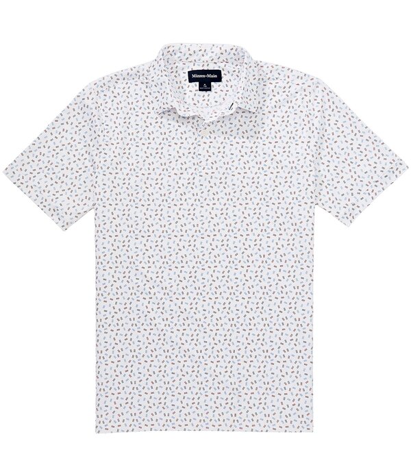 ミズンメイン メンズ トップス プルオーバー 刷り上げる Mizzen+Main Halyard Scatteredash Print Short Sleeve Performance Polo Shirt Red Hot 赤いこと