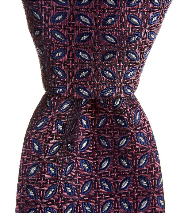ラウンドトゥリーアンドヨーク メンズ 佩び物 タイ 絹地 Roundtree \u0026 Yorke Karter Flower Motif 3/8 Silk Blend Tie Pink サクラ色