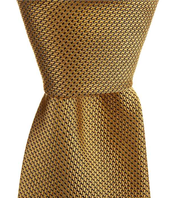 ラウンドトゥリーアンドヨーク メンズ 佩び物 タイ 絹地 Roundtree \u0026 Yorke Malakai Solid 3/8 Silk Blend Tie Yellow 黄色