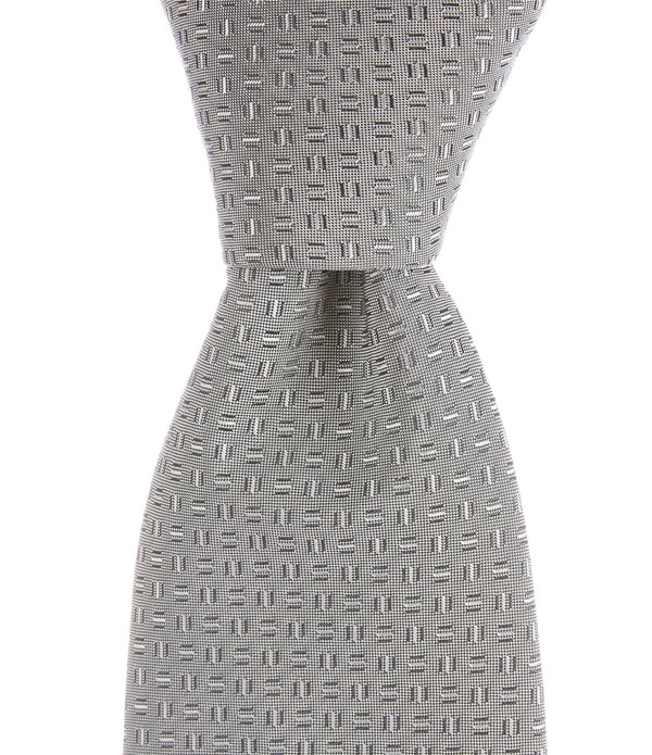 ヒューゴボス メンズ 付属品 タイ 地絹 Hugo Boss Micro Pattern Jacquard 2.95 Silk Blend Tie Silver しろがね色